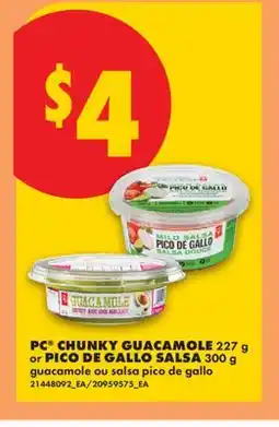 No Frills PC CHUNKY GUACAMOLE, 227 g or PICO DE GALLO SALSA, 300 g offer