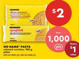 No Frills NO NAME PASTA offer