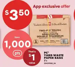 No Frills PC YARD WASTE PAPER BAGS, 5's offer