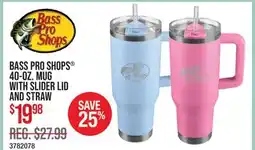 Cabela's BASS PRO SHOPS 40-OZ. MUG WITH SLIDER LID AND STRAW offer