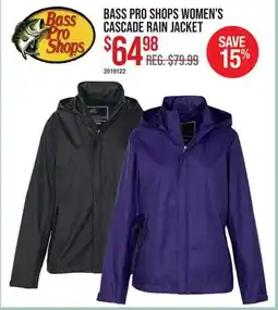Cabela's BASS PRO SHOPS WOMEN'S CASCADE RAIN JACKET offer