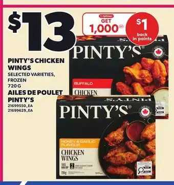 Independent Grocer PINTY'S CHICKEN WINGS offer