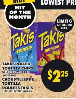 Independent Grocer TAKI'S ROLLED TORTILLA CHIPS offer