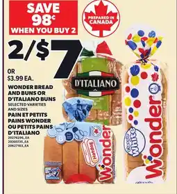 Independent Grocer WONDER BREAD AND BUNS OR D'ITALIANO BUNS offer