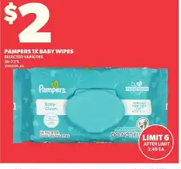 Independent Grocer PAMPERS 1X BABY WIPES, 56-72'S offer