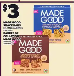 Independent Grocer MADE GOOD SNACK BARS offer