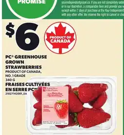 Independent Grocer PC GREENHOUSE GROWN STRAWBERRIES offer