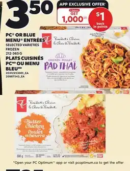 Independent Grocer PC OR BLUE MENU ENTRÉES offer