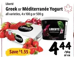 Farm Boy Liberté Greek or Méditerranée Yogurt offer