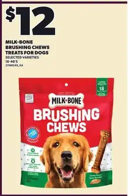 Loblaws MILK-BONE BRUSHING CHEWS TREATS FOR DOGS, 18-48'S offer