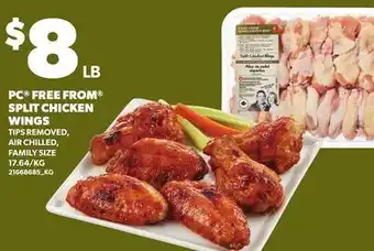 Loblaws PC FREE FROM SPLIT CHICKEN WINGS offer