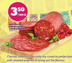 Loblaws MASTRO DELI SERVICE CASE CHORIZO SALAMI, 350/100 G offer