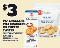 Loblaws PC CRACKERS, PITA CRACKERS OR CHEESE TWISTS offer