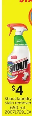 Loblaws SHOUT LAUNDRY STAIN REMOVER offer