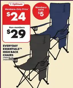 Loblaws EVERYDAY ESSENTIALS HIGH BACK CHAIRS offer