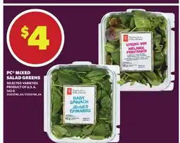 Loblaws PC MIXED SALAD GREENS offer