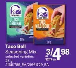 Loblaws TACO BELL SEASONING MIX offer