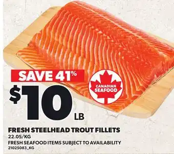 Loblaws FRESH STEELHEAD TROUT FILLETS offer