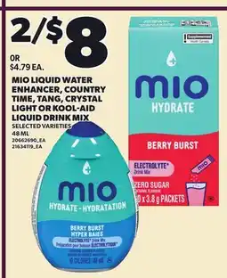 Loblaws MIO LIQUID WATER ENHANCER, COUNTRY TIME, TANG, CRYSTAL LIGHT OR KOOL-AID LIQUID DRINK MIX offer