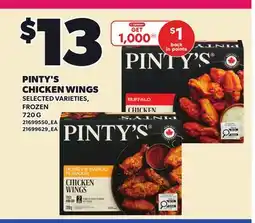 Loblaws PINTY'S CHICKEN WINGS, 720 G7 offer