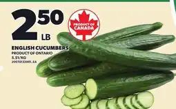 Loblaws ENGLISH CUCUMBERS offer