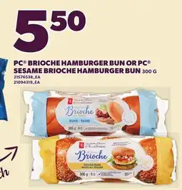 Loblaws PC BRIOCHE HAMBURGER BUN OR PC SESAME BRIOCHE HAMBURGER BUN offer