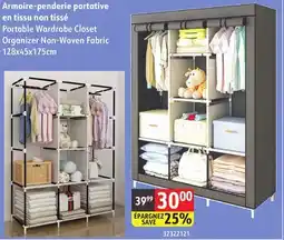 Sushi Shop Portable Wardrobe Closet Organizer Non-Woven Fabric 128x45x175cm offer