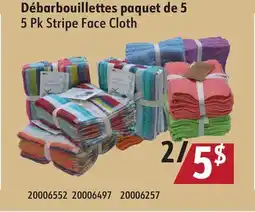 Sushi Shop 5 Pk Stripe Face Cloth offer