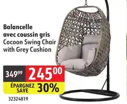 Sushi Shop Cocoon Swing Chair with Grey Cushion offer