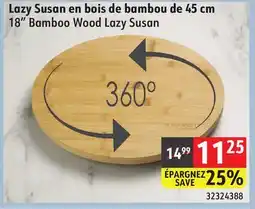 Sushi Shop 18 Bamboo Wood Lazy Susan offer