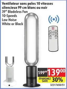 Sushi Shop 39 Bladeless Fan 10-Speeds Low Noise White or Black offer