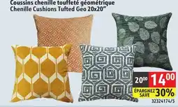 Sushi Shop Chenille Cushions Tufted Geo 20x20 offer