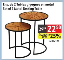 Sushi Shop Set of 2 Metal Nesting Table offer