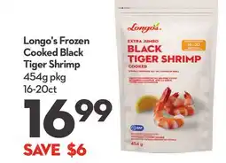 Longo's Frozen Cooked Black Tiger Shrimp offer
