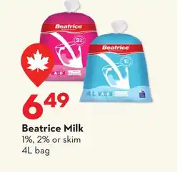 Longo's Beatrice Milk offer