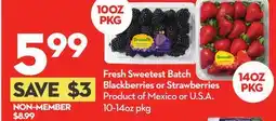Longo's Fresh Sweetest Batch Blackberries or Strawberries offer