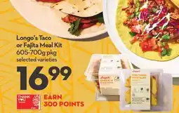 Longo's Longo's Taco or Fajita Meal Kit offer