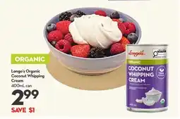Longo's Organic Coconut Whipping Cream offer