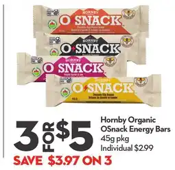 Longo's Hornby Organic OSnack Energy Bars offer