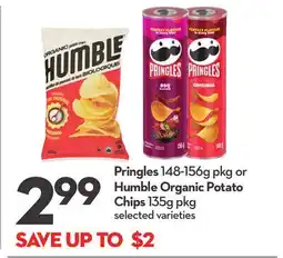 Longo's Pringles 148-156g pkg or Humble Organic Potato Chips 135g pkg offer