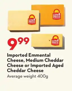 Longo's Imported Emmental Cheese, Medium Cheddar Cheese or Imported Aged Cheddar Cheese offer