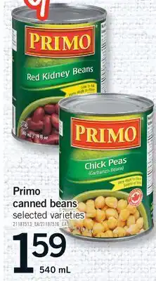 Fortinos PRIMO CANNED BEANS offer