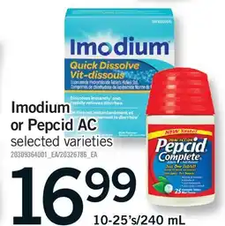 Fortinos IMODIUM IMODIUM OR PEPCID AC, 10-25'S/240 ML offer