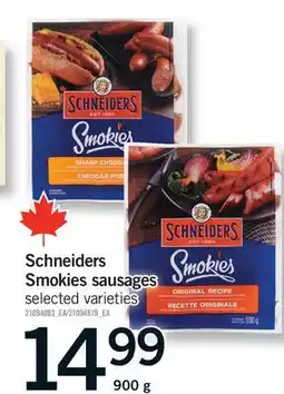Fortinos SCHNEIDERS SMOKIES SAUSAGES offer