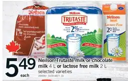 Fortinos NEILSON TRUSTASTE MILK OR CHOCOLATE MILK, 4 L OR LACTOSE FREE MILK, 2 L offer