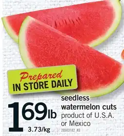 Fortinos SEEDLESS WATERMELON CUTS offer
