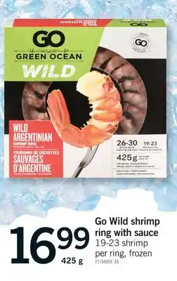 Fortinos GO WILD SHRIMP RING SAUCE, 19-23 SHRIMP PER RING offer