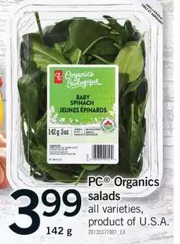 Fortinos PC ORGANICS SALADS offer