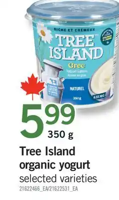 Fortinos TREE ISLAND ORGANIC YOGURT offer