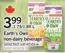 Fortinos EARTH'S OWN NON-DAIRY BEVERAGE, 1.75/1 offer
